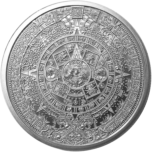 Aztec Calendar Silver Front